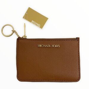Michael Kors Tan Leather Keychain Pouch